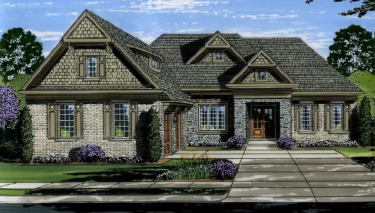 image of single story country house plan 7833